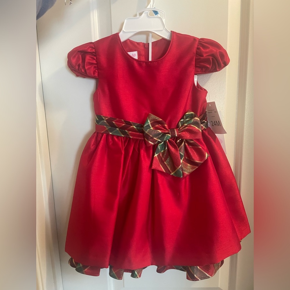 red holiday girls dress/gown
